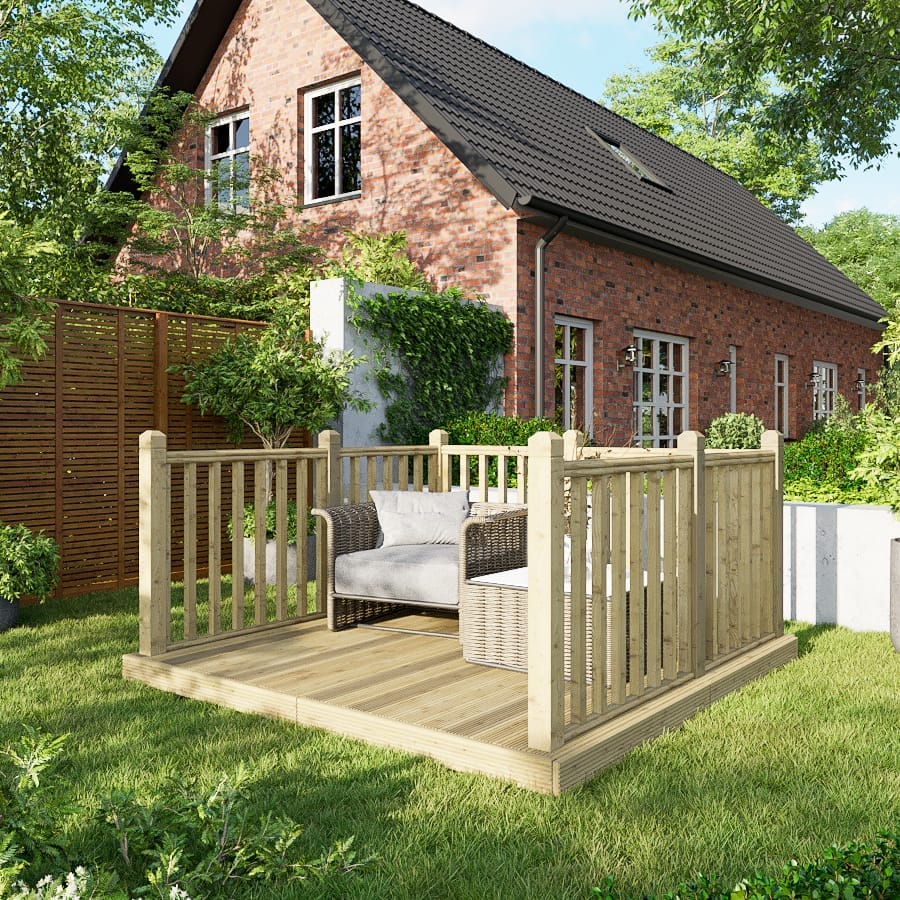 Decking Kit with Handrails on Three Sides